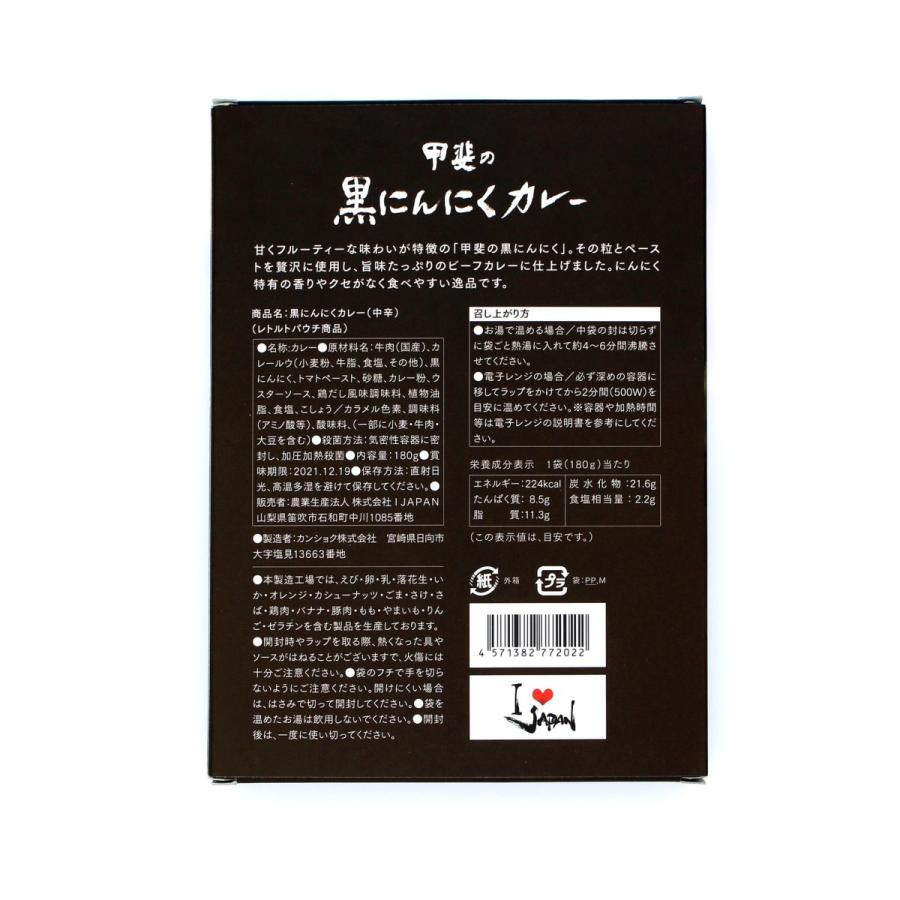 甲斐の黒にんにくカレー 中辛 ご当地レトルトカレー お取り寄せ