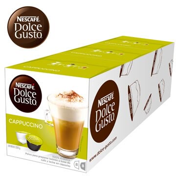 雀巢  卡布奇諾咖啡膠囊 (一條三盒入) 料號 12599107 ★奶泡與咖啡的完美結合 多趣酷思膠囊咖啡機專用