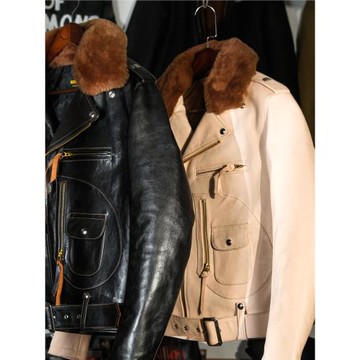 J24L可拆毛領腰帶滿配 帕多瓦油蠟茶心馬皮軟糯肉厚talon拉鏈buco