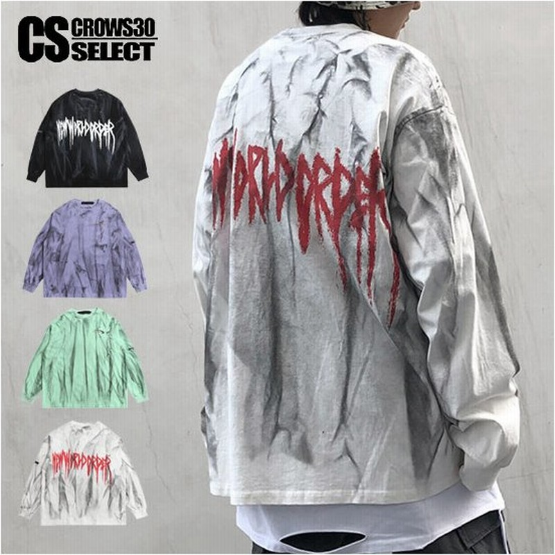 ロングtシャツ メンズ ストリート系 ロンt ムラ柄 総柄 ペイント インク カットソー インポート 春 秋 冬 新作 お兄系 個性的 V系 ホスト 通販 Lineポイント最大0 5 Get Lineショッピング