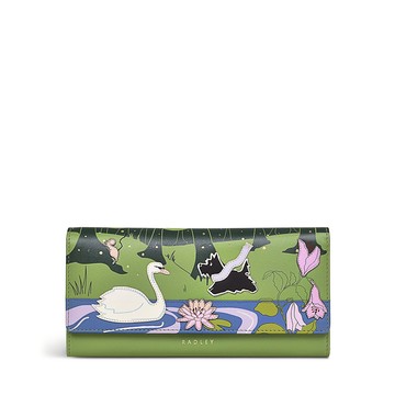 Radley London Womens Leather INTO THE WOODS LARGE FLAPOVER MATINEE BONSAI Large Flapover Matinee - Green