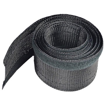 導線駭客 電線收納 環保阻燃 高彈性魔鬼氈網管套 20MM/2M  黑色  1捲