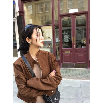 EAR RAE  耳朵仔子 波士頓質感 環保麂皮美式中古感夾克皮衣