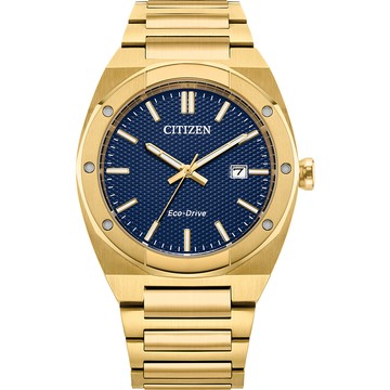 CITIZEN 父親節推薦款 光動能都會大三針手錶 開學季好禮-金x藍 BM7662-59L