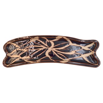 魚長皿 日本製  漸變貽釉  1個