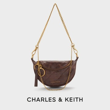 【CHARLES & KEITH】Philomena 鍊條半月斜背包｜限時特價｜通勤簡約時尚｜生日禮物｜快速出貨｜小CK｜官方直營
