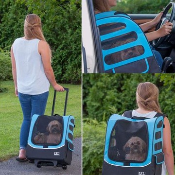 美國 Pet Gear 寵物拉桿車-多功能五合一大型手拉車 I-GO2(PG-1280)Traveler Plus Rolling Pet Carrier