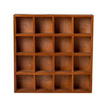 樂嫚妮 復古實木16宮格置物櫃/香水香氛展示/附壁掛五金16格