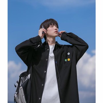 日系cityboy襯衫男華夫格長袖襯衣春秋美式復古上衣男士潮流外套