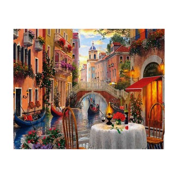 創彩 5D鑽石畫 40x30cm  湖邊風景  1個