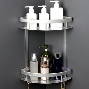 太空鋁浴室置物架免打孔衛生問墻上三角架承重力強壁掛式放沐浴露