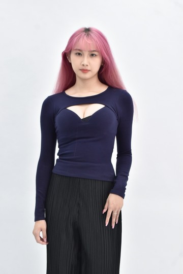 【加購優惠】(S) air space bra top藍色長袖上衣