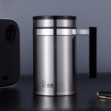 希諾正品保溫杯大容量商務304不銹鋼寬口保溫杯茶水分離帶手柄