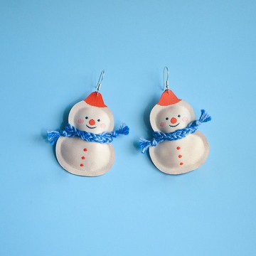 童趣可愛小雪人耳環 節日氛圍感耳夾