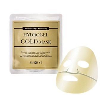 SKINEYE 黃金水凝膠面膜  含玫瑰花水  魚腥草萃取物  白樺樹葉  提供水分  鎮靜敏感肌  5片  1組