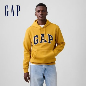 【GAP】寬鬆Gap Logo帽T-金黃色(911586)