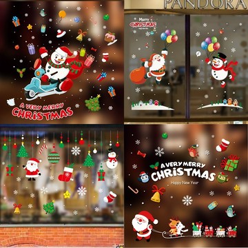 🔥24小時出貨 聖誕壁貼 聖誕節裝飾 節慶裝飾 居家裝飾 無痕靜電貼 玻璃貼紙 酒店場景佈置 雪花 靜電 窗貼 牆貼