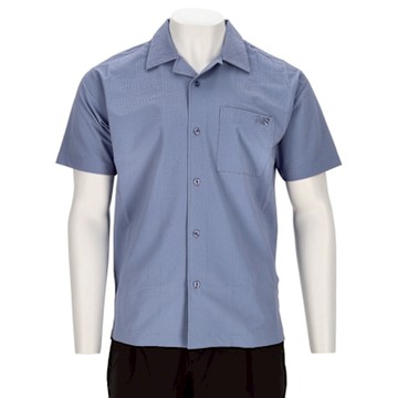 New Balance 男款 藍色 涼感 寬鬆 彈性 泡泡紗 刺繡 休閒 短袖 襯衫 MT51523DUS