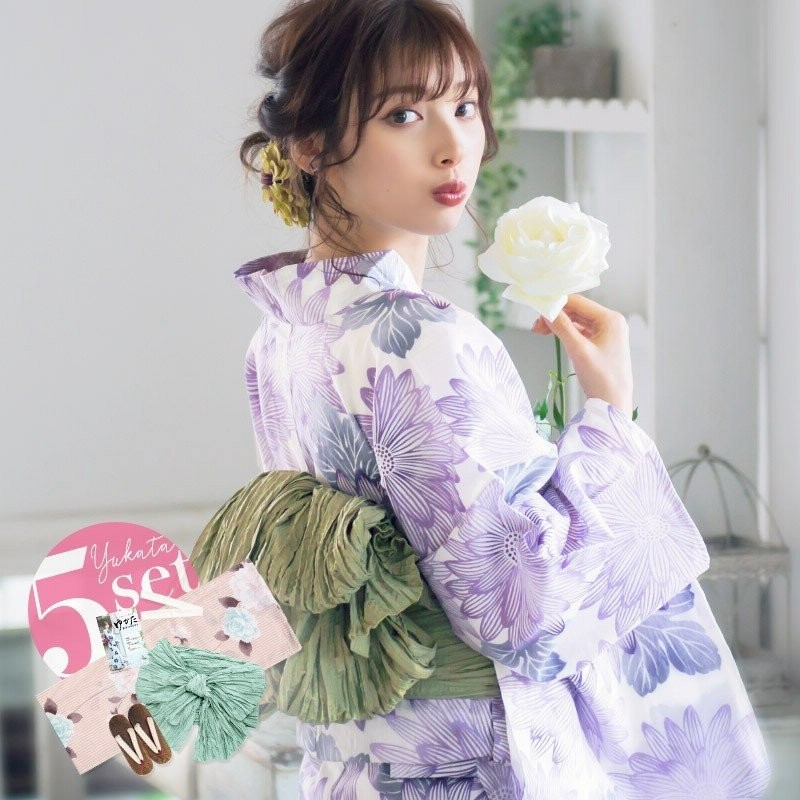 レディース 浴衣 セット 大人 ゆかた しわ兵児帯 下駄 着付け本 腰ひも はんなり高級浴衣5点セット白 モノトーン 生成り 大人 可愛い レトロ 綺麗 通販 Lineポイント最大0 5 Get Lineショッピング