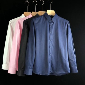 一線工廠尾單商務休閑襯衫長袖襯衣修身純色男士青年正裝工裝學生