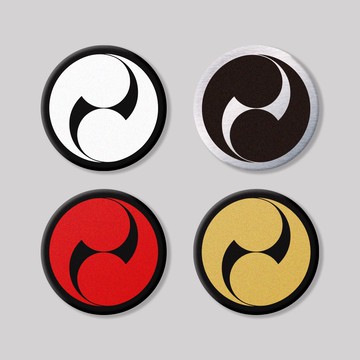 二つ巴/圓形/鋁牌飾貼 SunBrother孫氏兄弟 金屬質感 防水 鋁牌 車貼