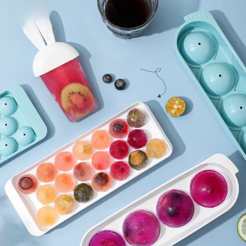 樂扣樂扣制冰格冰塊模具圓形冰盒自制冰淇淋磨具冰箱家用制棒冰盒