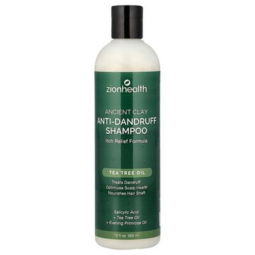Zion Health, 古老礦物質，去屑洗髮水，茶樹油和月見草精油，12 液量盎司（355 毫升）