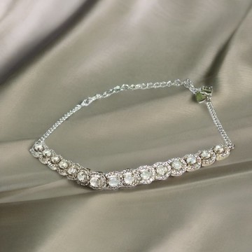 冰種翡翠蛋面手鍊 925純銀鑲嵌 | 天然緬甸A貨翡翠 | 送禮