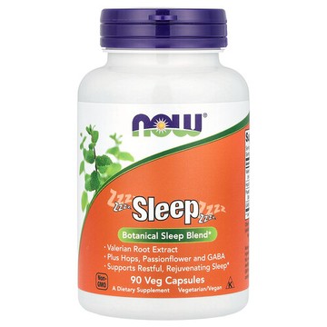 NOW Foods, 睡眠，植物性睡眠混合配方，90 粒素食膠囊