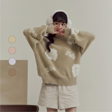 50% Fifty Percent｜滿滿軟軟兔文字毛絨毛衣｜02562321004