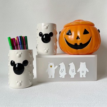 JL 出口歐美樂園限定陶瓷花器 可愛卡通立體米奇頭像水培花瓶筆筒