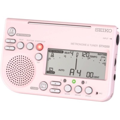 SEIKO セイコー メトロノームチューナー 大音量 譜面台取付可能 吹奏楽部に最適 ピンク STH200P