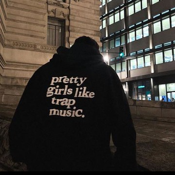 美女喜歡嘻哈音樂潮牌連帽衛衣男炸街hiphop高街寬松套頭寬松感