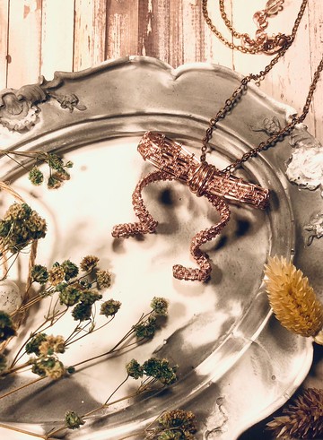 蝴蝶結項鍊-金屬線編織 現貨 玫瑰金