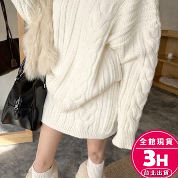 【梨卡】隔日到貨 女裝【套裝】紅色 新年 聖誕 毛衣 針織 短裙 圓領毛衣 連身裙 連身短裙 ES406