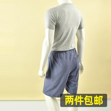 男士純棉短褲 全棉薄款汗睡褲 高腰舒適半褲 家居外穿