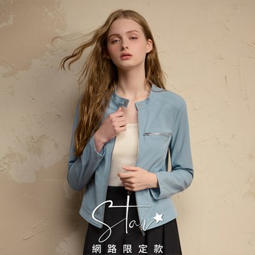STAR 立領收腰彈力造型短版外套