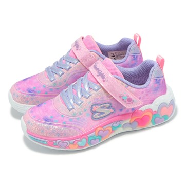 Skechers 兒童燈鞋 S Lights-Eternal Heart 大童 中童 粉 魔鬼氈 閃燈 發光 童鞋 302696LLPMT