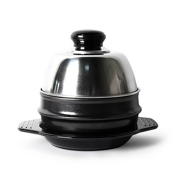 韓國產蒸蛋陶鍋 + 專用鍋蓋 + 鍋墊  13.4cm  1組