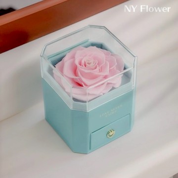 【NY Flower 紐約花藝】NY Flower 紐約花藝 Never Fades 永不消褪的愛永生恆星花首飾盒 - 寶貝粉