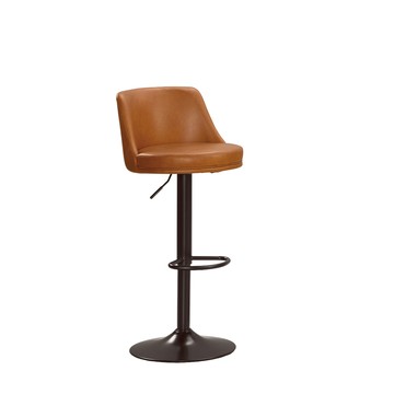 直人木業-EDGAR橘色升降吧椅