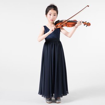 中大童鋼琴表演禮服小學生大提琴演出服長款朗誦合唱比賽畢業春夏