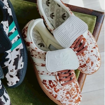 ADIDAS SAMBA LT 橘白 馬鬃毛 潑漆 翻蓋鞋舌 休閒鞋 男女同款 JS3931