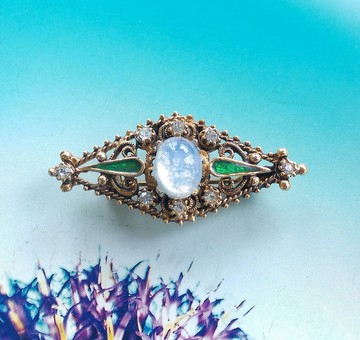 Vintage Jewelry 西洋古董飾品 FLORENZA Moonlight 唯美 別針