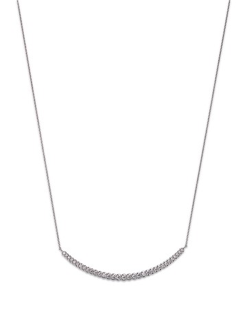 Bloomingdale's Fine Collection Diamond Graduated Bar Necklace in 14K White Gold, 1.0 ct. t. w.