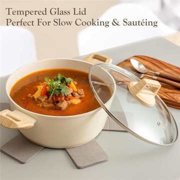 跨境外貿pot Set麥飯石鋁合金不粘鍋具套裝家用奶湯煎炒鍋爐灶通