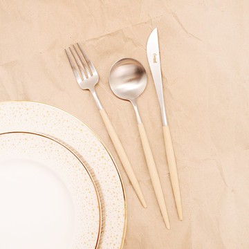 葡萄牙Cutipol GOA系列奶茶柄主餐三件組(刀叉匙)