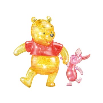 【遊戲家】日版迪士尼 日本迪士尼3D透明水晶拼圖 Disney 小熊維尼與小豬3D拼圖 - 小熊維尼與小豬