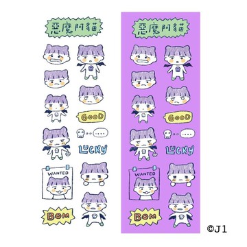 惡魔阿貓 手帳貼紙 / 透明底  Clear Sticker