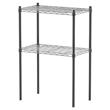 dayneeds 日需百備 輕型波浪架 三色可選 鐵力士架/收納層架/鞋架/展示架/層架/鐵架  黑色  60 x 35 x 90cm  2層